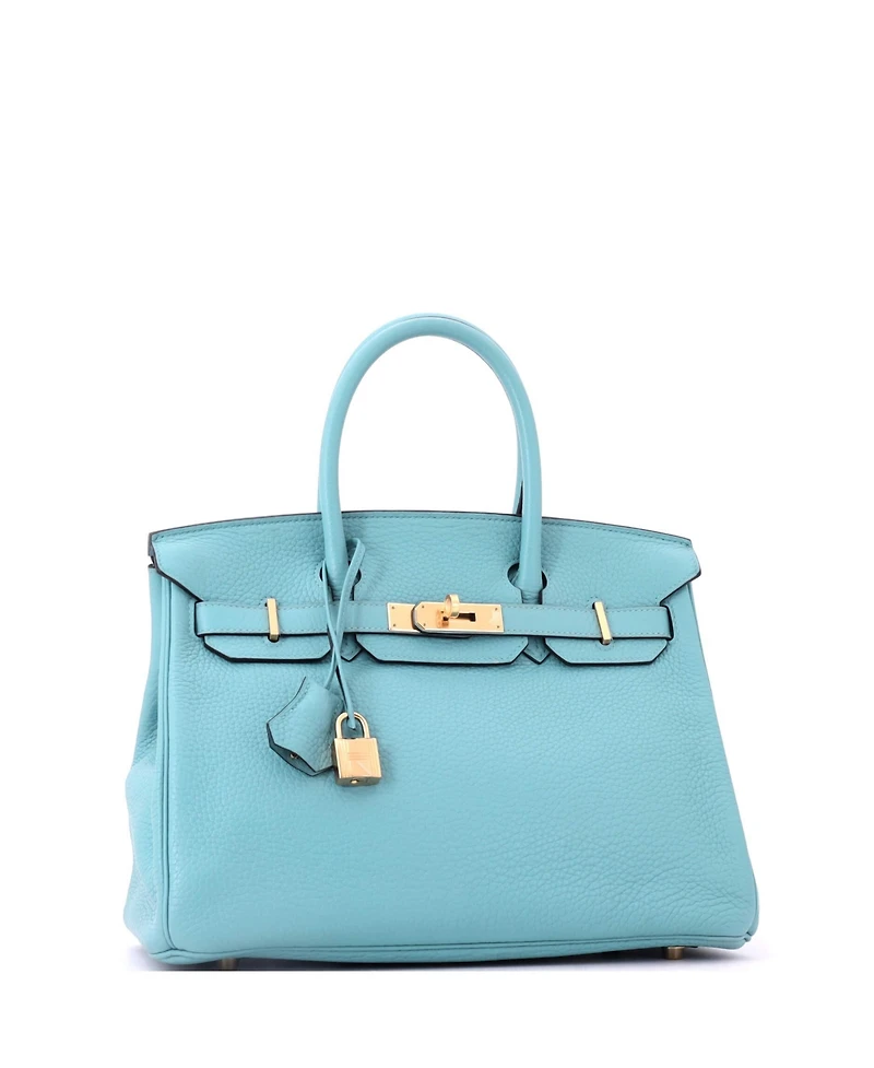 Pre-Owned HERMES Birkin 30 Handbag Clemence with Gold Hardware