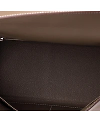 Pre-Owned HERMES Kelly 28 Handbag Grey Evercolor with Palladium Hardware