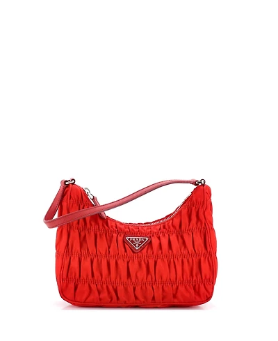 Pre-Owned Prada Mini Hobo Tessuto Gaufre with Saffiano