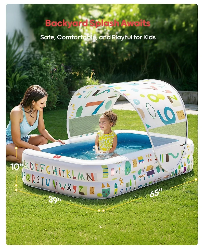 Gnuadz Inflatable Kiddie Pool Ball Pit Soft Floor Sun Protection