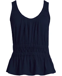 Lands' End Plus Slub Rouched Tank Top
