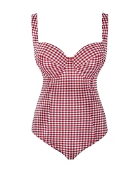 Panache Lingerie Women's Gingham Paloma Underwire Side Support One Piece Swimsuit