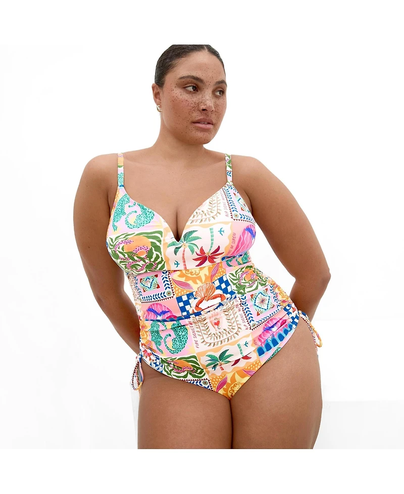 City Chic Women's Positano Print 1 Piece
