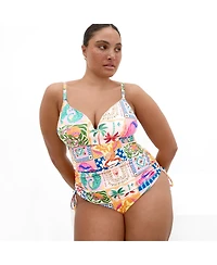City Chic Women's Positano Print 1 Piece