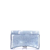 Pre-Owned Balenciaga Hourglass Chain Wallet Denim Printed Leather
