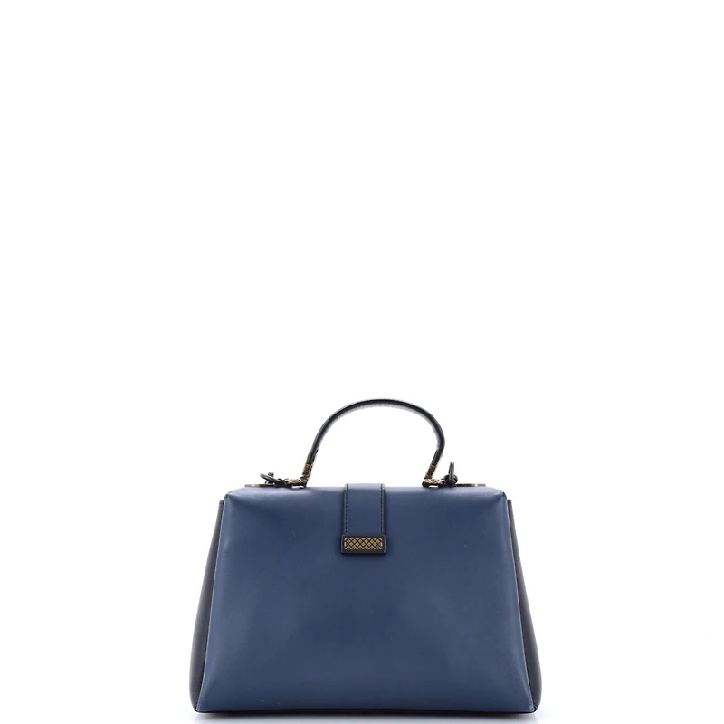 Pre-Owned Bottega Veneta Small Piazza Top Handle Bag Leather with Intrecciato Detail