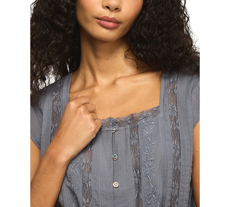 Lucky Brand Women's Square Neck Cotton Top