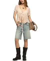 Lucky Brand Women's Flowy Ruffled Swing Top