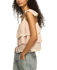 Lucky Brand Women's Lace Trimmed Flutter Tank Top