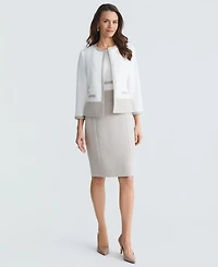 Kasper Women's Open-Front Border Jacket, Regular & Petite