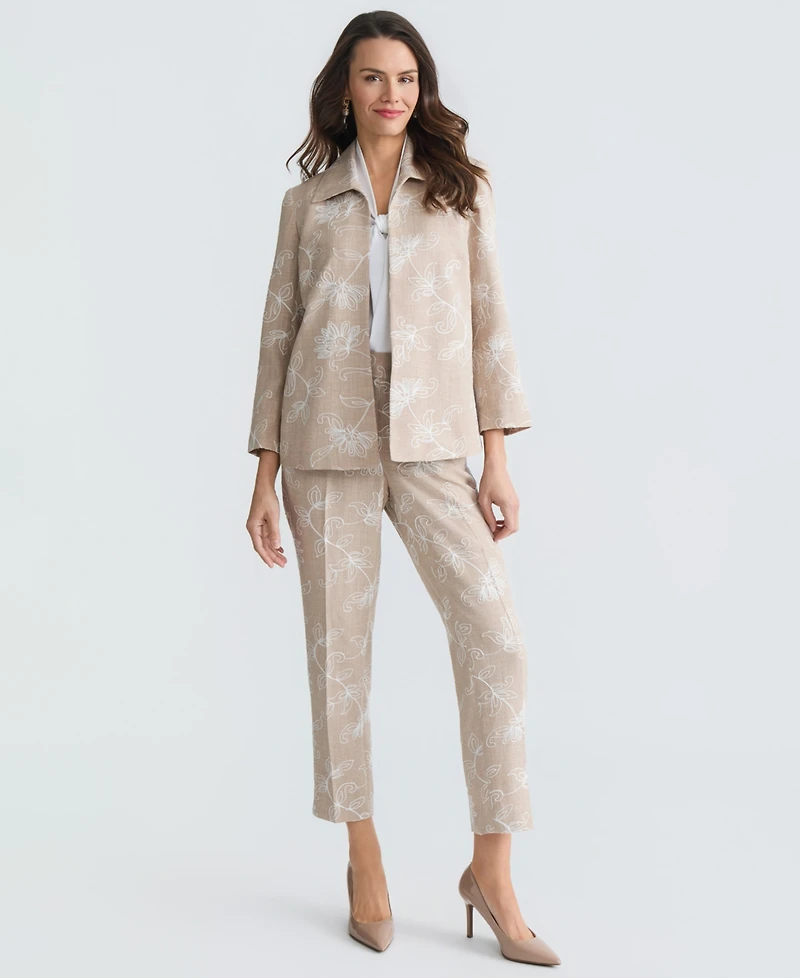 Kasper Women's Boxy Floral Embroidered Jacket, Regular & Petite