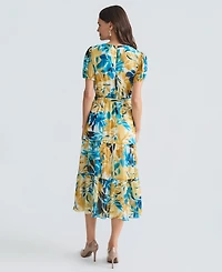Kasper Women's Printed Tiered Midi Dress