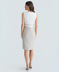 Kasper Women's Sleeveless Colorblocked Sheath Dress, Regular & Petite