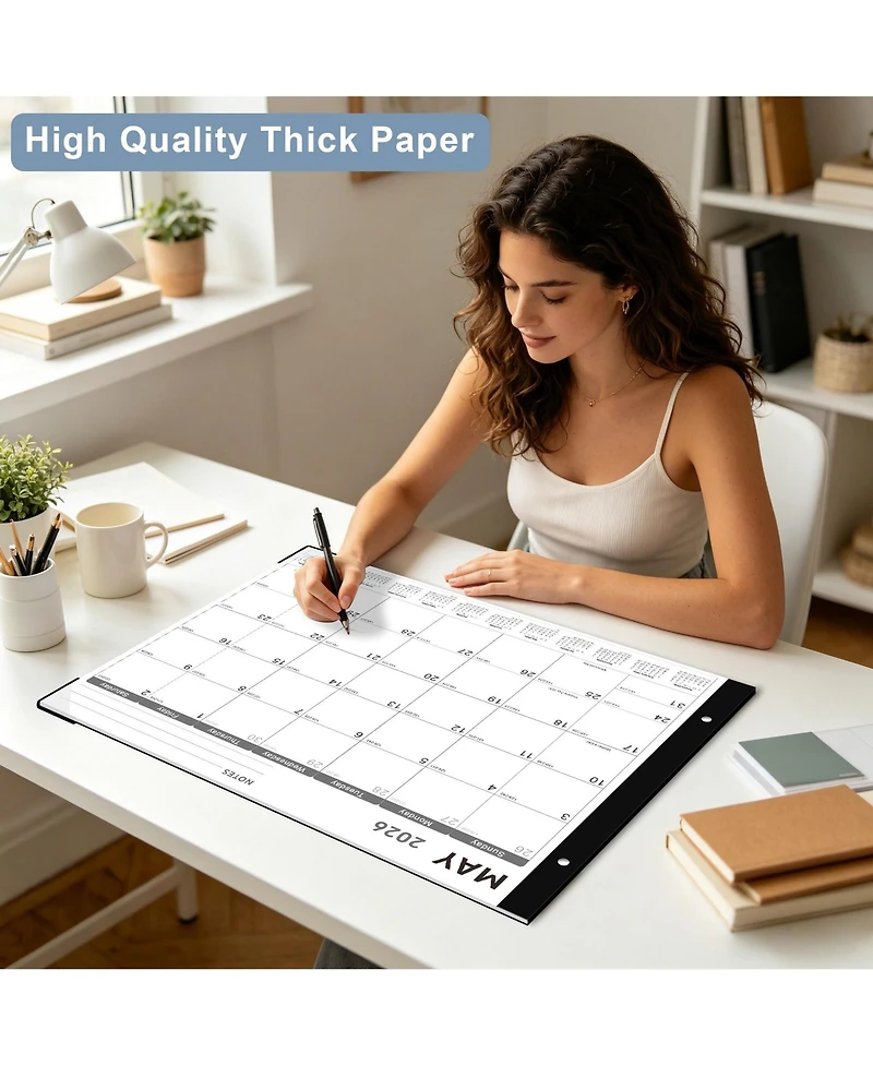 Gnuadz Desk Calendar 2026 18 Months Jan-Jun 2027 Notes Thick Paper Home Office School