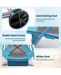 Xo 2 Pack Lightweight Low Back Beach Chair, Folding Portable Camping Chairs for Camping, Beach, Travel