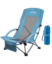 Xo 1 Pack Lightweight High Back Beach Chair, Folding Portable Camping Chairs for Camping, Beach, Travel