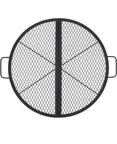 Xo Foldable Fire Pit Cooking Grill Grate, X-Marks Campfire Bbq Grill