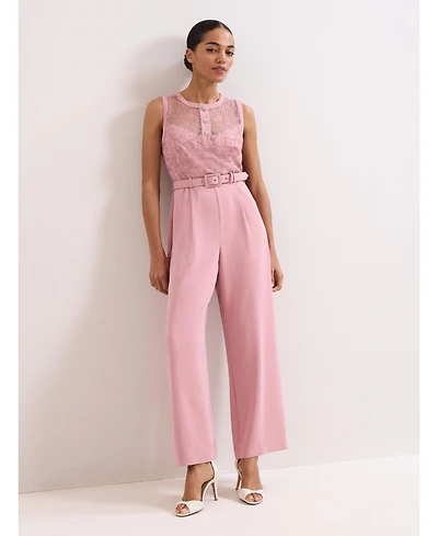 Phase Eight Women's Ivanna Lace Bodice Belted Jumpsuit
