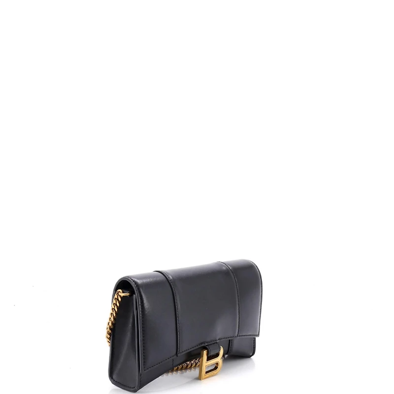Pre-Owned Balenciaga Hourglass Chain Wallet Leather