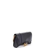 Pre-Owned Balenciaga Hourglass Chain Wallet Leather