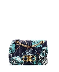 Pre-Owned Salvatore Ferragamo Medium Gancini Turnlock Flap Bag Gancini Quilted Printed Leather
