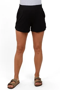 Pinkblush Women's Black Basic Rounded Hem Shorts