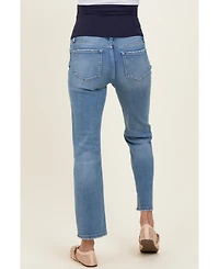 Pinkblush Maternity Blue Ankle Slim Straight Leg Jeans