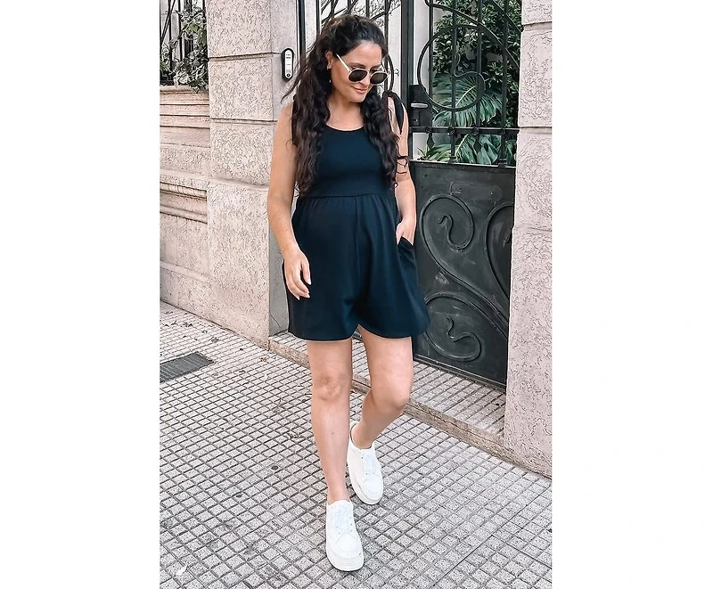 Pinkblush Maternity Black Knot Strap Romper