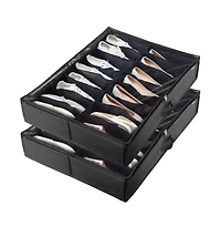 Sugift Under Bed Shoe Storage Organizer Set of 2 with 32 Compartments and Clear Window