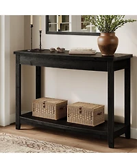 Tribesigns Solid Wood Console Table, 41.3" Farmhouse Entryway Table with Storage Shelf