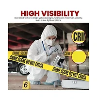 Pyle 4 Pieces Crime Scene Do Not Cross Tape Set - 200 Meters Long Tape Roll Suitable for a Wide Range of Applications, Including Roadworks, Events