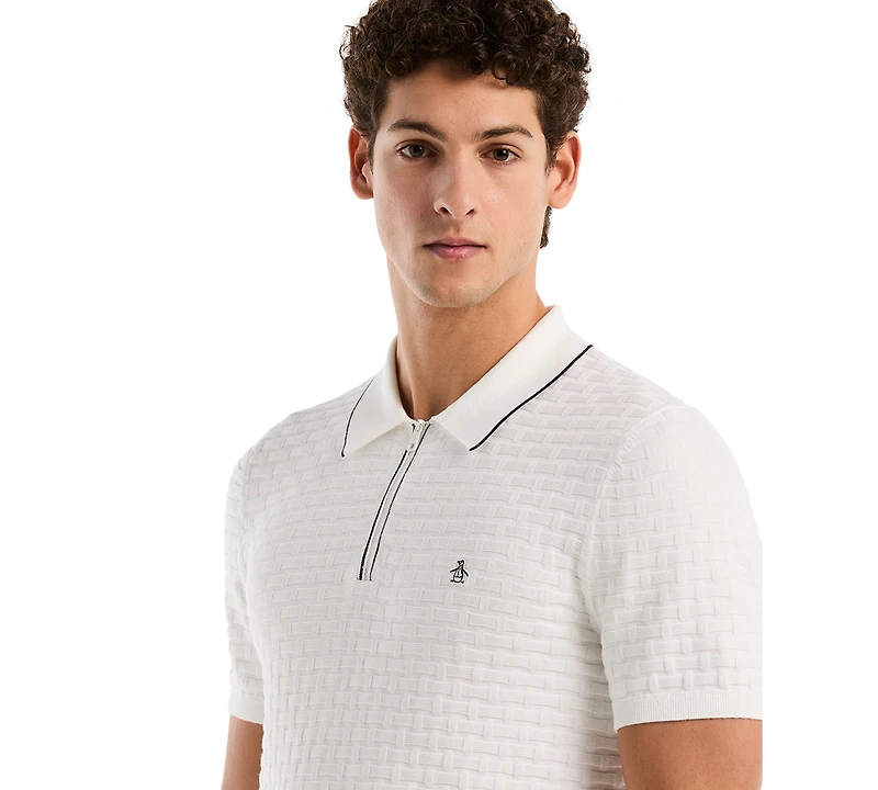 Original Penguin Men's Links Stitch Slim-Fit Polo Sweater