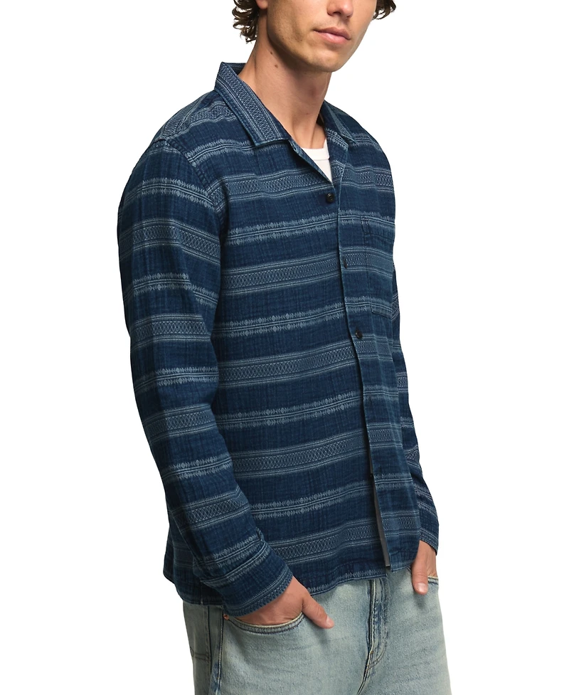 Lucky Brand Men's Long-Sleeve Indigo Pattern Shirt