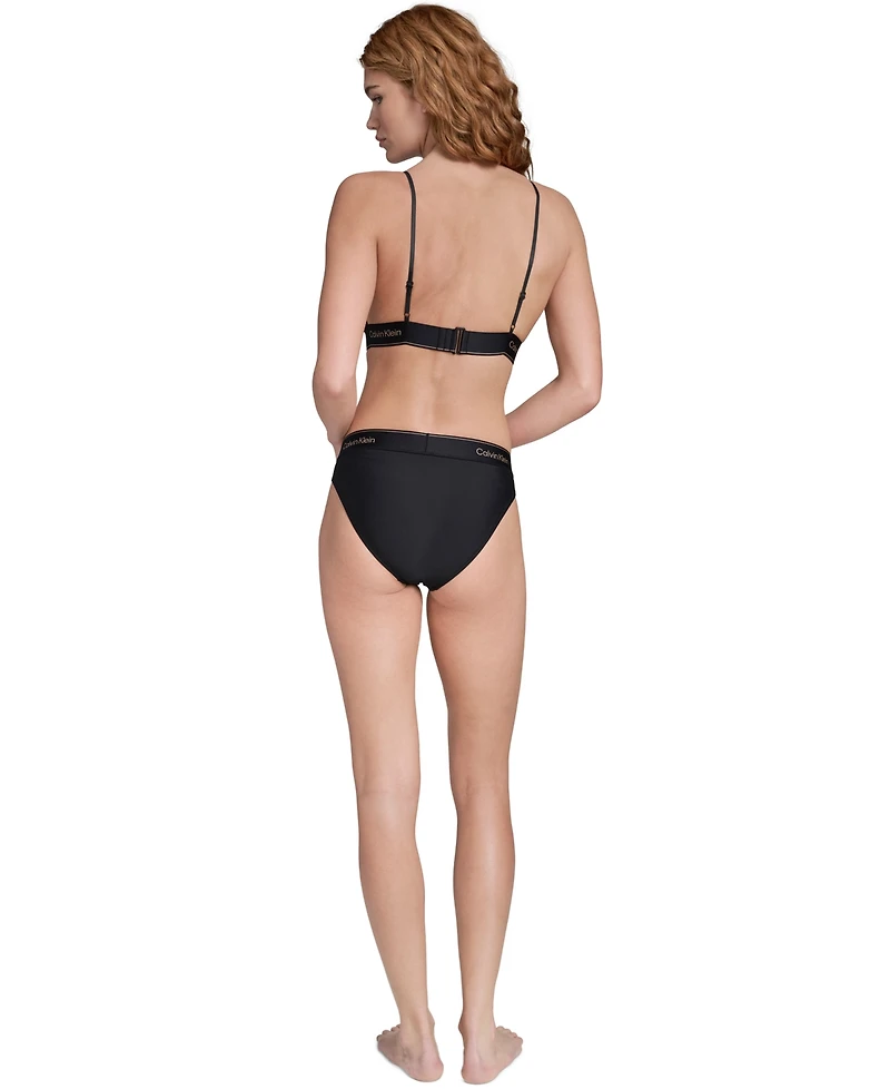 Calvin Klein Women's V-Neck Bikini Top and Bottoms, 2-Piece Set