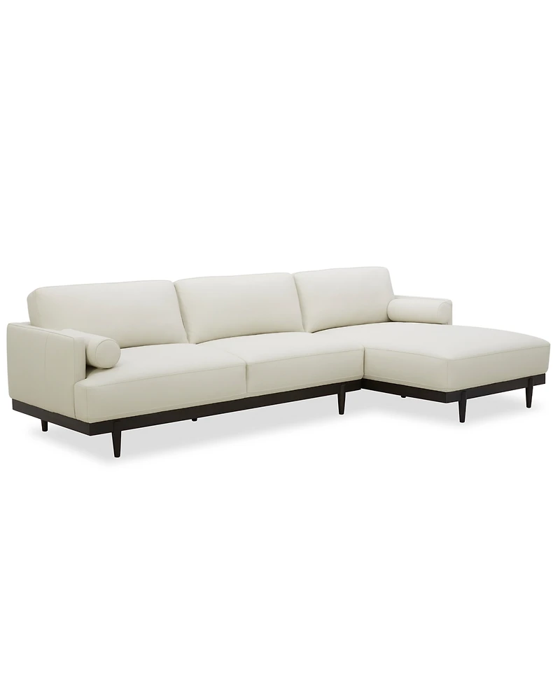 Clarie 2-Pc. Leather Chaise Sectional