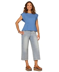 Democracy Women's Crewneck Pleated Top