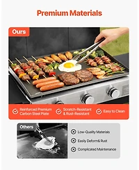 Mecale 3-Burner Propane Gas Griddle, 33,000 Btu, Wheels and Lid, Pulse Ignition, Removable Top, Outdoor