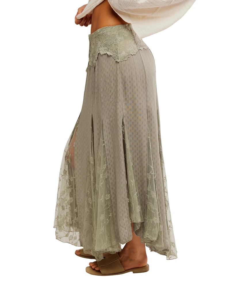 Free People Women's Nylon Nice To Meet You Maxi Skirt
