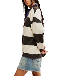 Free People Women's Classic Crewneck Stripe Oversized Top