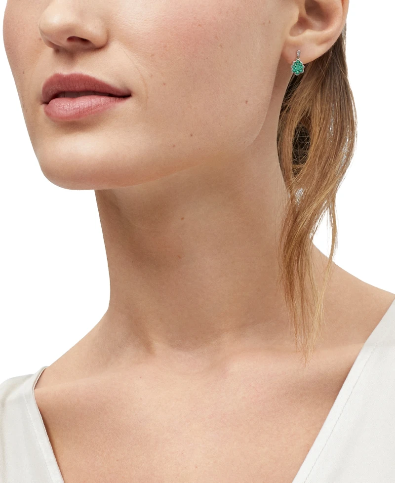 Macy's Sapphire (1-1/8 ct. t.w.) & Diamond (1/6 Drop Earrings 14k White Gold (Also Available Emerald and Ruby)
