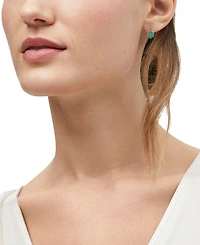 Macy's Sapphire (1-1/8 ct. t.w.) & Diamond (1/6 Drop Earrings 14k White Gold (Also Available Emerald and Ruby)