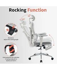 gaomon Ergonomic Office Chair,Computer Desk Chair Comfy with Adjustable Padded Headrest,Comfortable Lumbar Support and 3D Armrest Gaming Chair.
