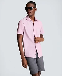 Kenneth Cole Men's Mixed Media Point Collar Sport Shirt