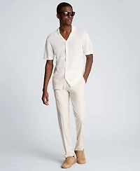 Kenneth Cole Men's Point Collar Sweater Camp Shirt
