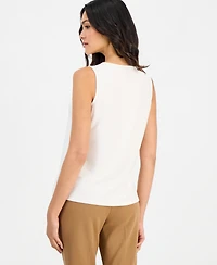 Anne Klein Essentials Petite V-Neck Keyhole Sleeveless Blouse