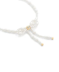 Coach Faux Imitation Pearl Bow Strand Bracelet