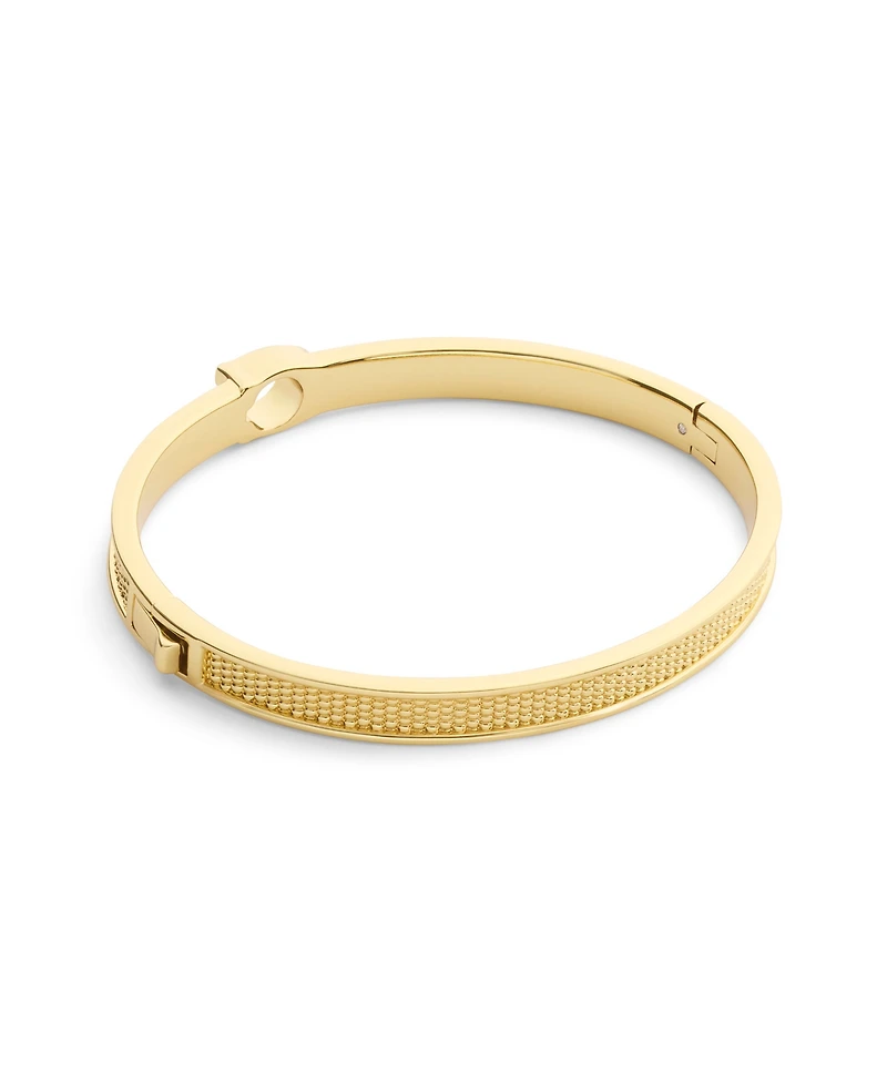 Coach Gold Signature C Textured Bangle Bracelet