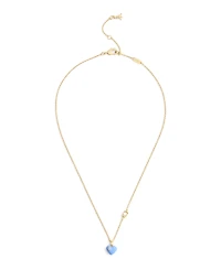 Coach Faux Stone Signature C Enamel Heart Pendant Necklace