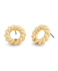 Coach Gold Signature C Twisted Stud Earrings