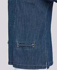 Nydj Women's Denim Tunic Top with Embellished Pockets